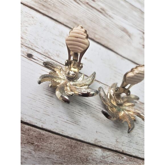 Vintage Sarah Coventry Clip On Earrings Large Statement with Clear Gems - Picture 7 of 7